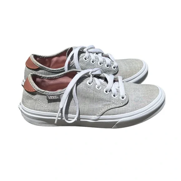 VANS Light Gray and White Casual Sneakers Size 6 - Picture 2 of 9